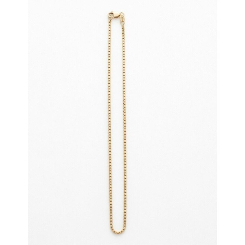 Solid 14K Yellow Gold 16" Box Chain Necklace 585 Stamped Fine Jewelry ​1mm width